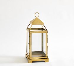 Open Box: Malta Outdoor Lantern, Small 17" - Brass