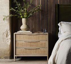 Dolores Cane 3-Drawer Nightstand (32")