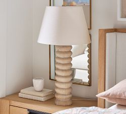 Delilah Stacked Wood Table Lamp (30")