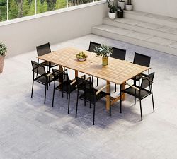 Corina Eucalyptus Rectangular Extendable Outdoor Dining Table Set