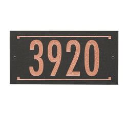 Black Granite Rectangle Futura Engraved Address Sign