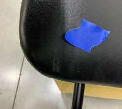 Open Box: Maison Leather Bar Stool, Bar Height - Vintage Midnight, Antique Bronze Leg