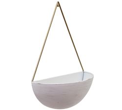 Arabella Half Sphere Hanging Wall Planters, Set of 2 - White