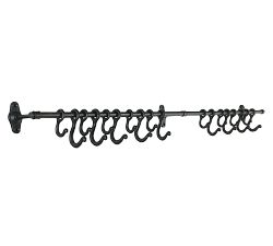 Wall Mounted Metal Bar with Hooks, 48"