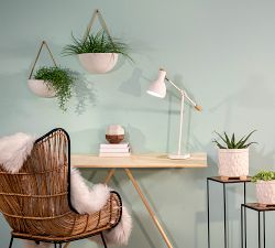 Arabella Half Sphere Hanging Wall Planters, Set of 2 - White