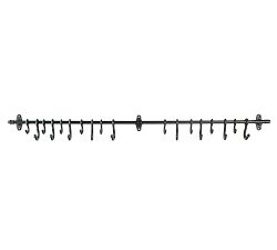 Wall Mounted Metal Bar with Hooks, 48"
