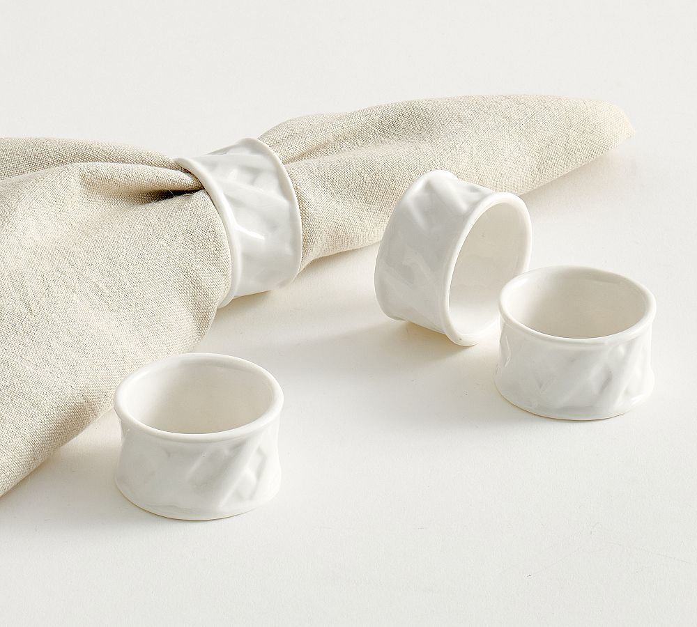 Monique Lhuillier Skylar Napkin Rings - Set of 4 - Set of 4 - White