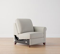 Open Box: Cameron Roll Arm Upholstered Right Arm Power Recliner - Performance Boucle Pebble, Espresso