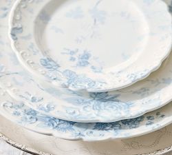 LoveShackFancy Rose Porcelain Appetizer Plates - Set of 4