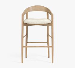Open Box: Laguna Upholstered Bar Stool (30") - Performance Boucle Oatmeal, Seadrift