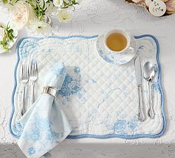LoveShackFancy Rose Quilted Cotton Placemats - Set of 4