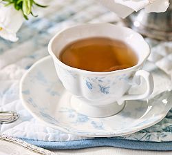 LoveShackFancy Rose Porcelain Teacups &amp; Saucers - Set of 2