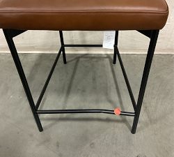 Open Box: Maison Leather Counter Stool (24") - Signature Maple, Antique Bronze Legs