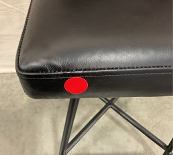 Open Box: Maison Leather Swivel Counter Stool (25") - Vintage Midnight, Bronze Legs