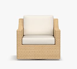 Open Box: Hampton All-Weather Wicker Swivel Lounge Chair with Cushion, Sand