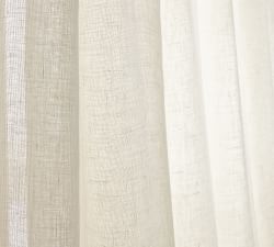 Custom Emery Linen Sheer Drape - Ivory