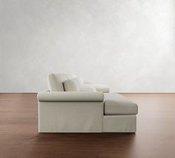 Westwood Roll Arm Deep Seat Slipcovered Double Chaise Sectional (191")