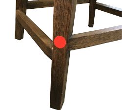 Open Box: Layton Leather Swivel Stool, Counter Height - Churchfield Stone, Vintage Amber Legs 