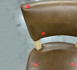 Open Box: Payson Leather Bar Stool, Bar Height - Statesville Toffee, Seadrift Leg