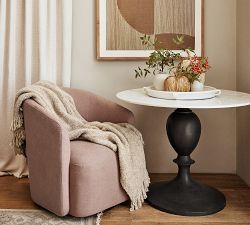 Chapman Round Marble Pedestal Dining Table (39")