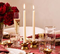 Etched Gold Rim Highball Glasses - Set of 4