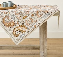 Calista Embroidered Cotton Table Throw