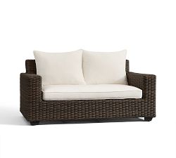 Torrey Wicker Square Arm Outdoor Loveseat (62")