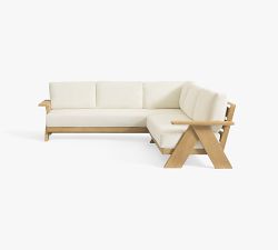 Modern Farmhouse 2-Piece Loveseat Outdoor Sectional Set (100")