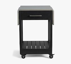 Open Box: Malibu Metal Outdoor Kitchen Petite Island, Black