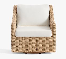 Huntington Slim Slope Arm Swivel Outdoor Lounge Chair