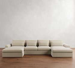 Westwood Roll Arm Deep Seat Double Chaise Sectional (191")
