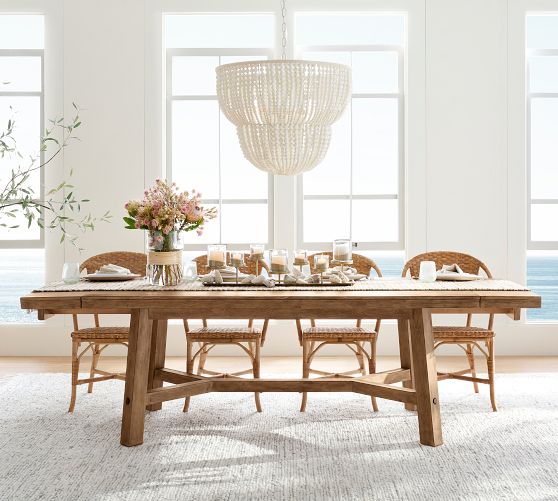 Rustic Farmhouse Extendable Dining Table (77"-102")