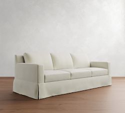 York Square Arm Slipcovered Sofa (60"-108")