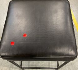 Open Box: Maison Leather Backless Counter Height Stool - Vintage Midnight, Antique Bronze Leg