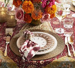 Gold Diya Pattern 8-Piece Stoneware Dinnerware Set