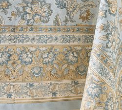 Brooke Block Print Cotton Tablecloth