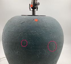 Open Box: Canyon Ceramic 27.5" Table Lamp, Large, 24" diam, 27.5" h - Indigo, *BASE ONLY*