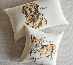 Personalized Dog Linen Pillow Cover