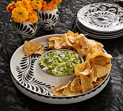 Puebla Porcelain Chip &amp; Dip Server
