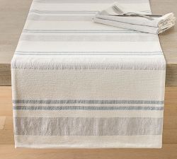 Hampton Stripe Cotton/Linen Table Runner