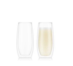 Bodum Skal Double Wall Champagne Stemless Glass - Set of 2