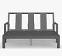 Indio Metal Outdoor Double Chaise with Wheels