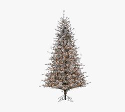 Lit Natural Flocked Scotch Artificial Christmas Tree