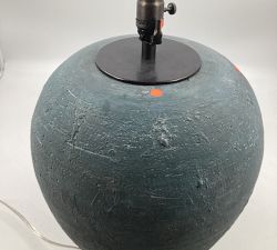 Open Box: Canyon Ceramic 27.5" Table Lamp, Large, 24" diam, 27.5" h - Indigo, *BASE ONLY*