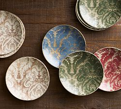 Stella Damask Stoneware Salad Plates - Set of 4