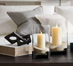 Brooks Cross Bar Hurricane Candle Holder