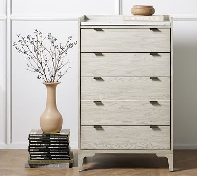 Geary Marble Top 5-Drawer Tall Dresser (27") | Pottery Barn