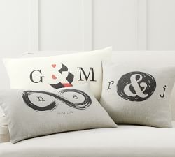 Personalized Couple Initials Linen Pillow Cover