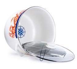 Golden Rabbit Sealife Enamel Stock Pot