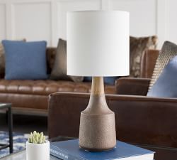 Cowan Petite Ceramic &amp; Wood Table Lamp (18")